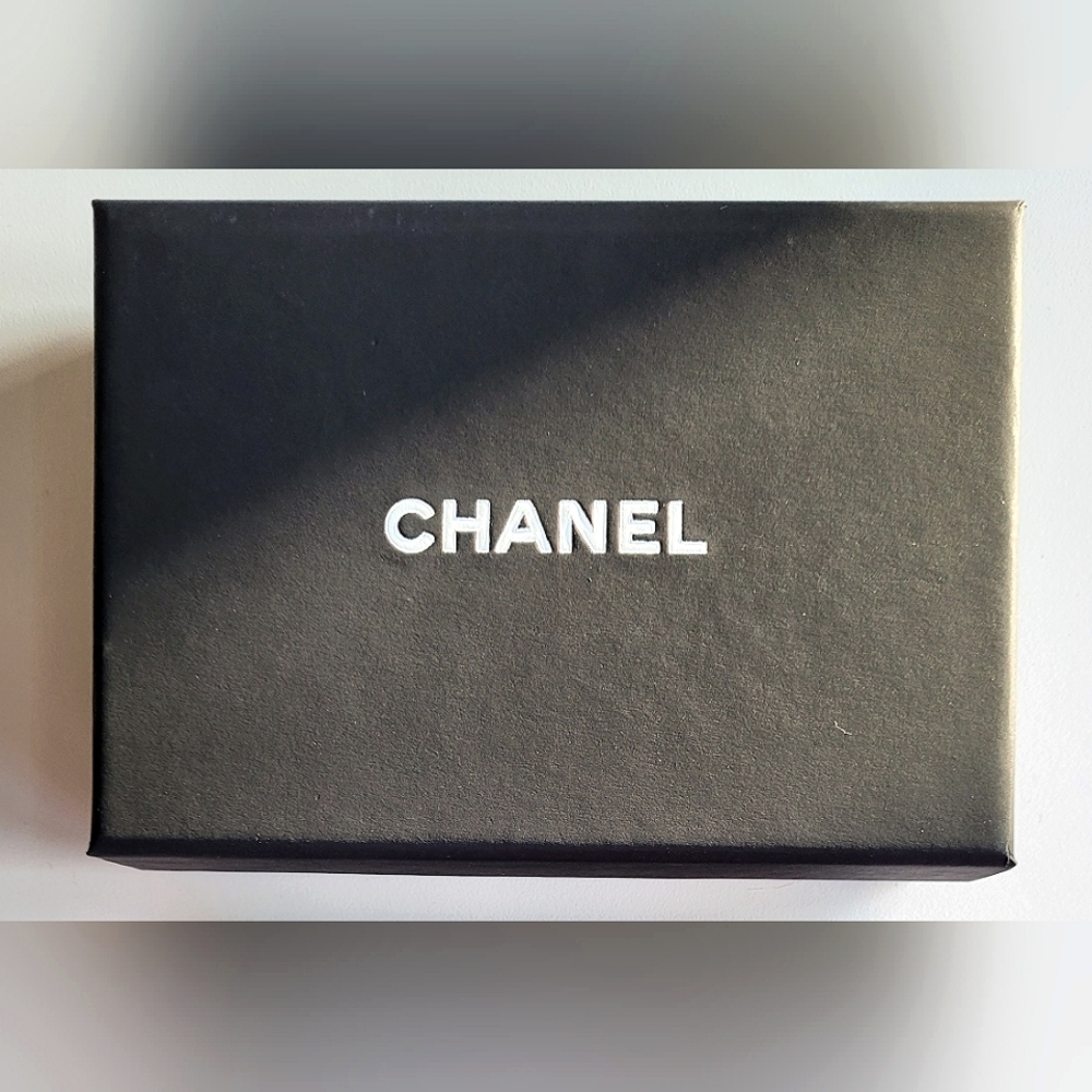 CHANEL wallet small box only black luxury SLG small leather good cardboard 5.75"
